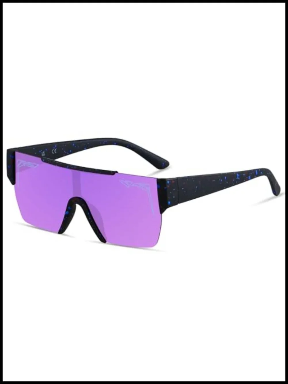 Square Flat Top Shield Sunglasses UV400 Protection Unisex Adults